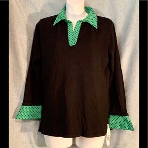 NWT Kim Rogers LSV Polka Dot Sweater Small